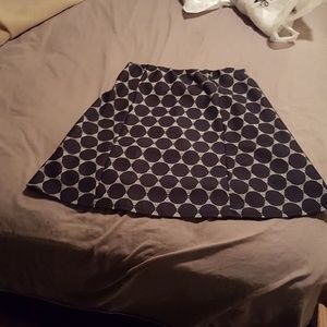 A-Line Skirt, Navy Blue dots